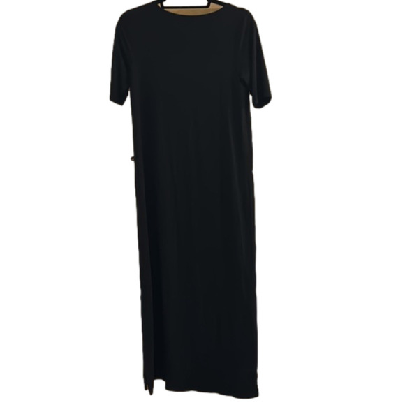 J. Jill Wearever Collection Jersey Knit Maxi Dress Black w Gray Center Sz XS - Picture 2 of 5